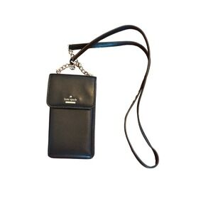 kate spade Black Leather Crossbody Phone Bag with 3 Credit Card Slots